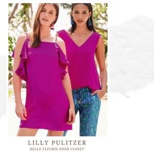 NWT Lilly Pulitzer Kara Loose Fit Double Strap Silk Ruffle Dress